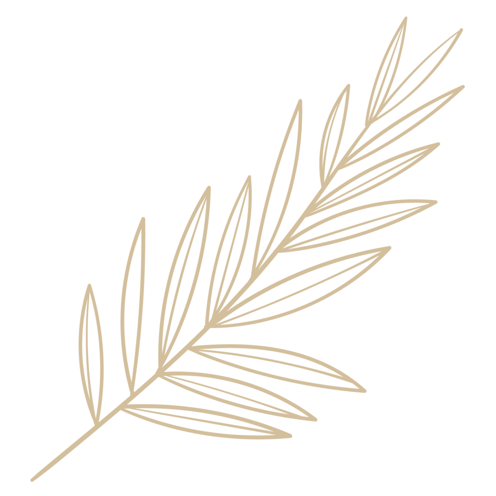 Gold palm branch icon